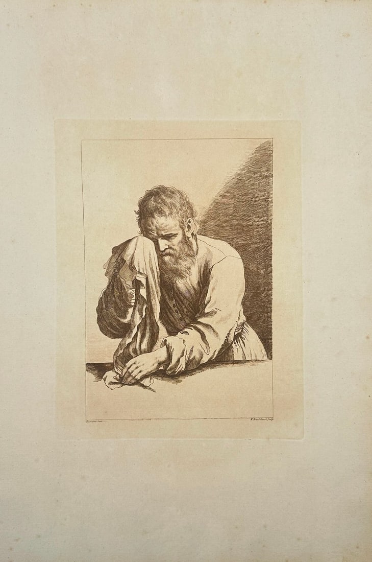 Francesco Bartolozzi after Giovanni Francesco Barbieri (Il Guercino) – Old Man Weeping (Saint (1 of 5)