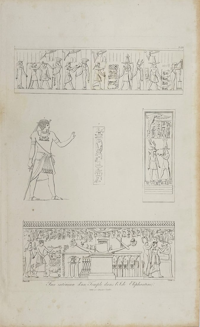 Dominique Vivant Denon – Egyptian Pharaohs and Hieroglyphs – Engraving (1809) (1 of 2)