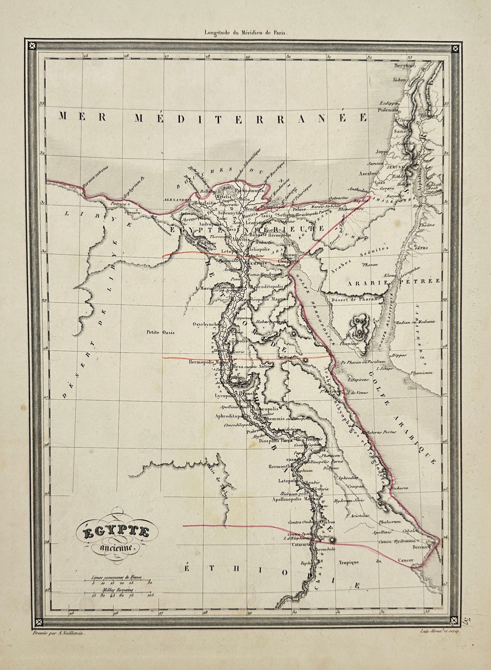 Felix Delamarche – Égypte Ancienne – Hand-Coloured Copper Engraving (Early 19th Century) (1 of 2)