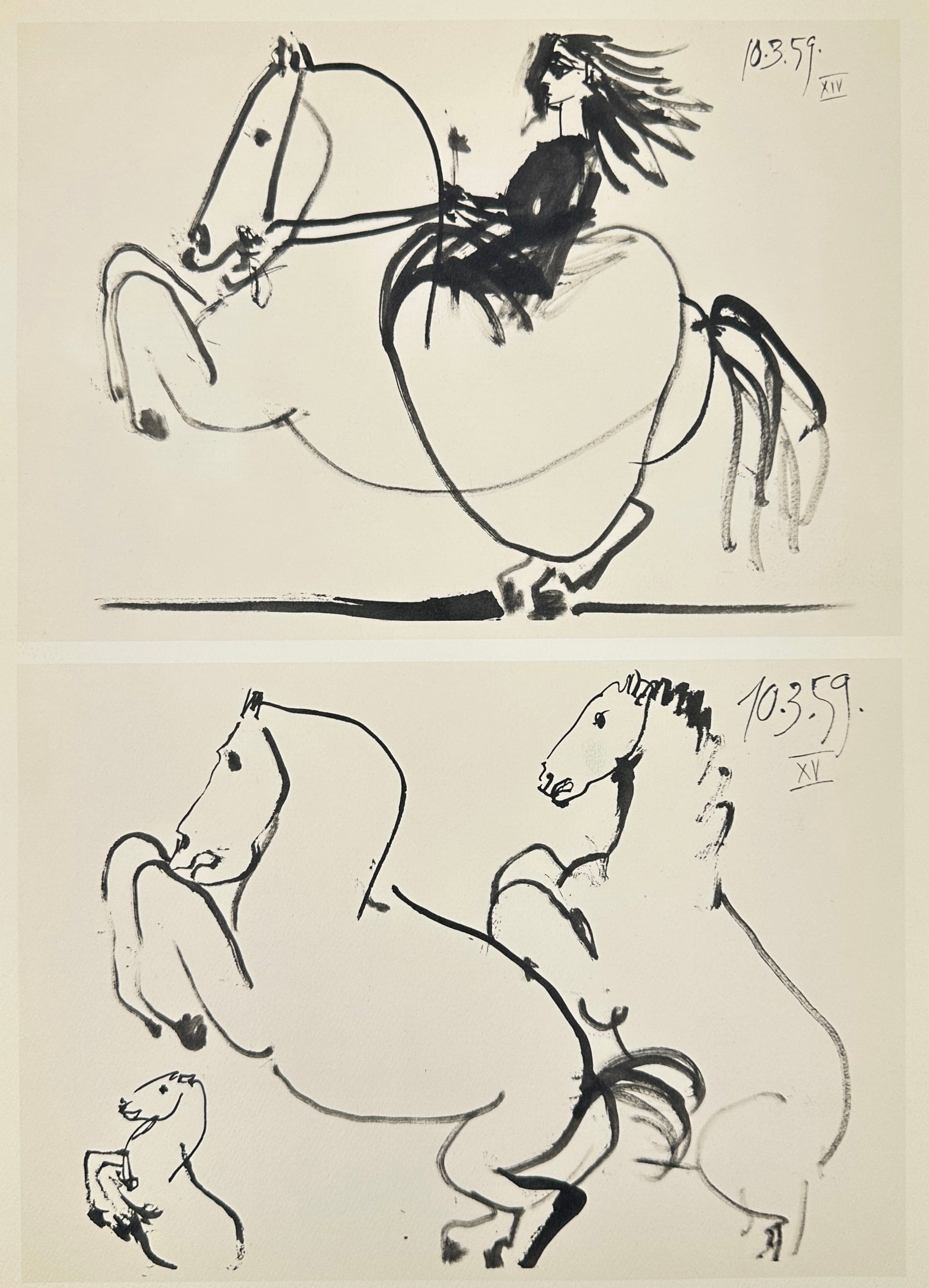 Pablo Picasso (1881–1973) – 10.3.59 XIV & XV – Lithograph from the Toros y Toreros Series (1 of 3)