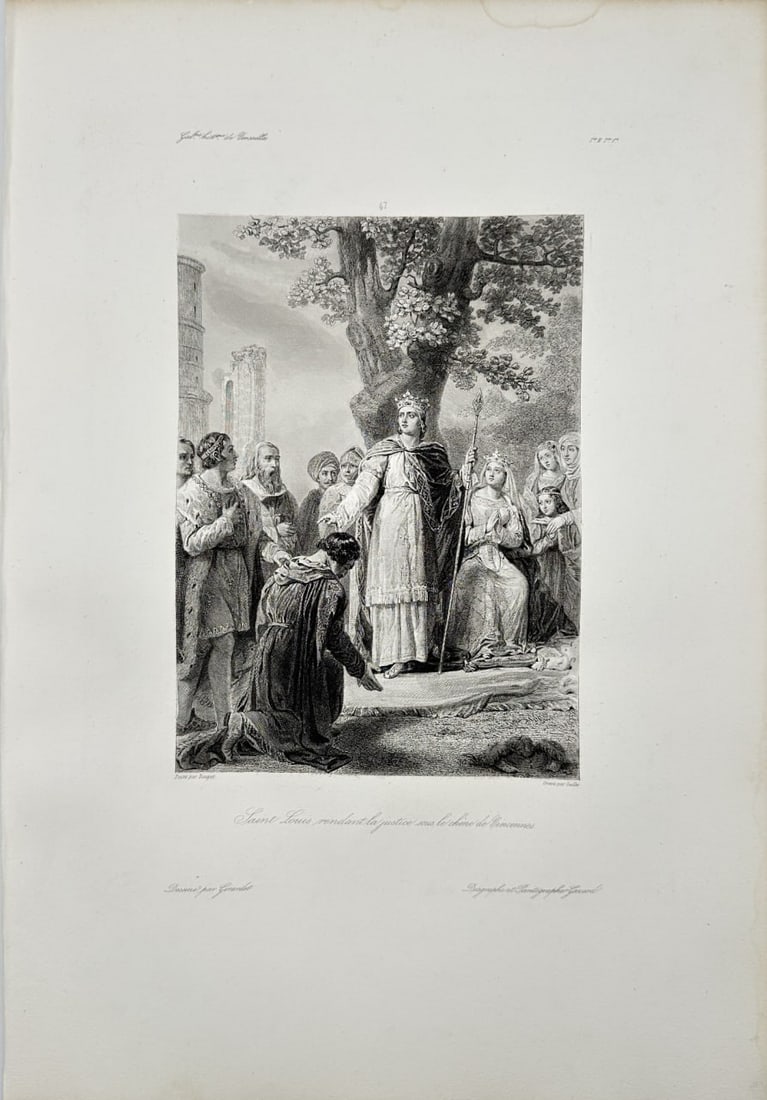 Georges Rouget – Antique Print – Saint Louis King – King of France (1 of 2)