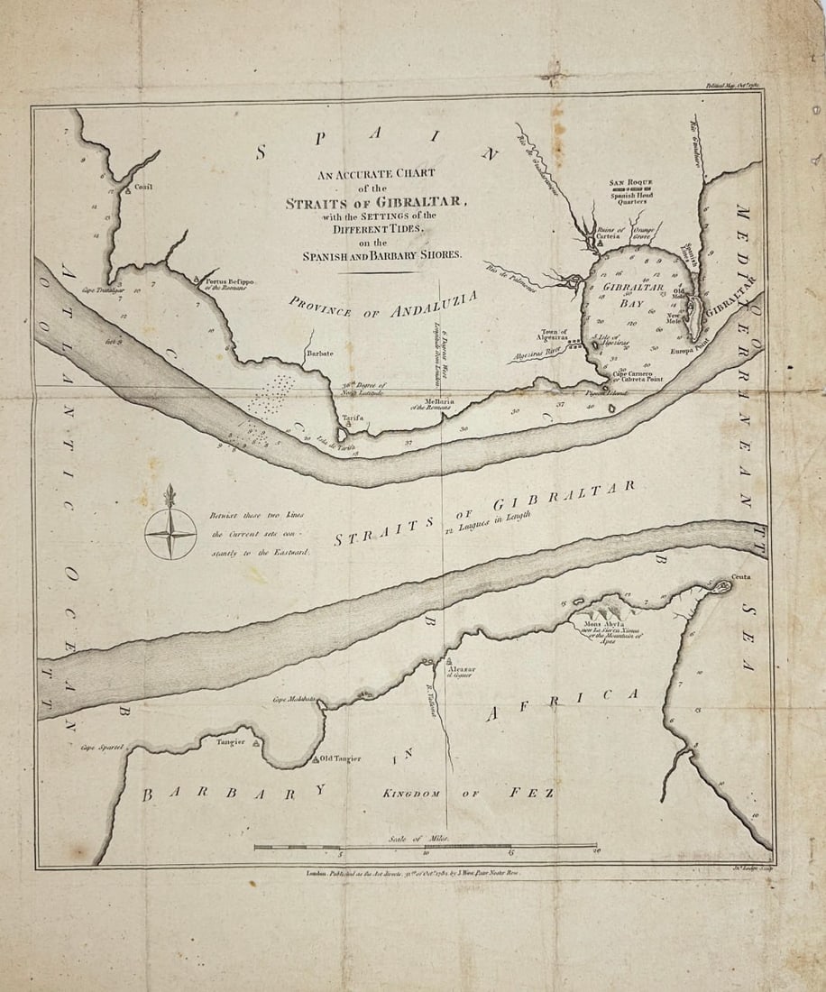 John Bew – Map of the Straits of Gibraltar / An Accurate Chart of the Straits of Gibraltar (1 of 3)