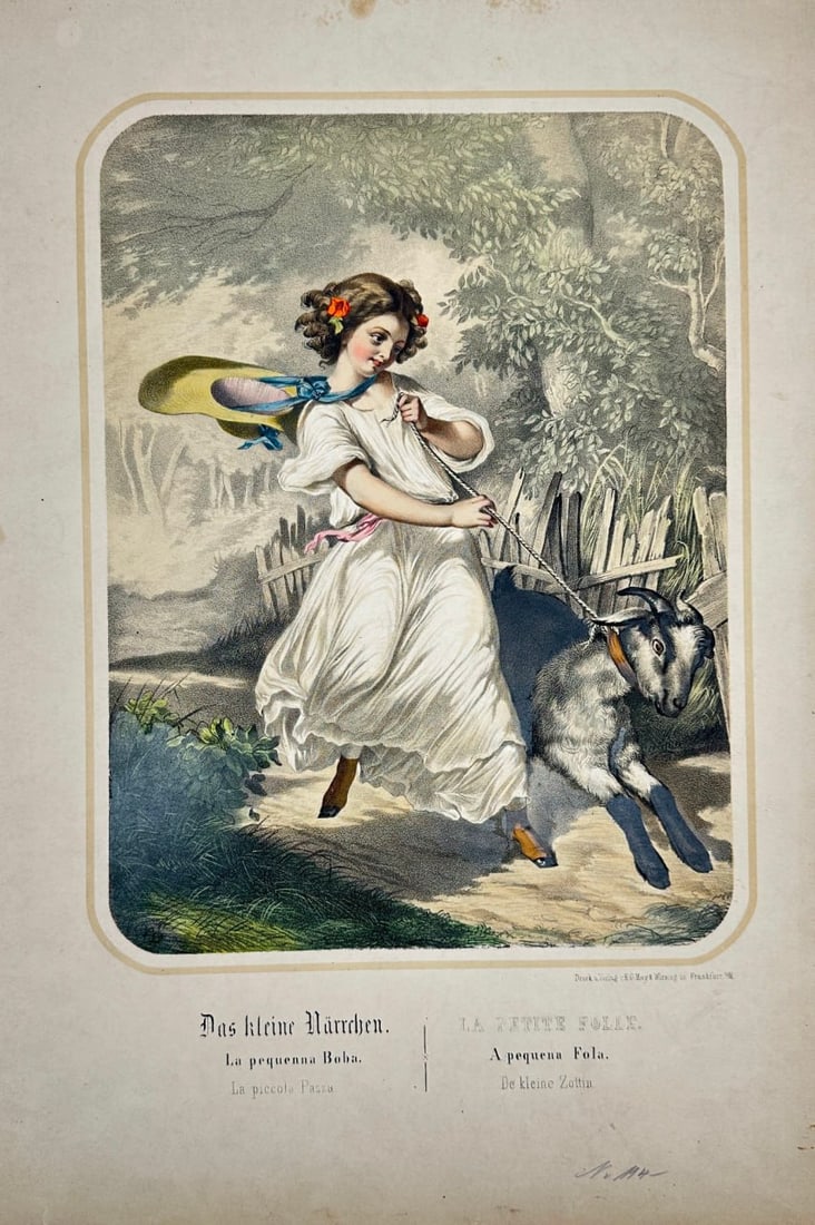 Eduard Gustav May – Das kleine Märchen / La pequeña Boba – Hand-Colored Lithograph (1 of 3)