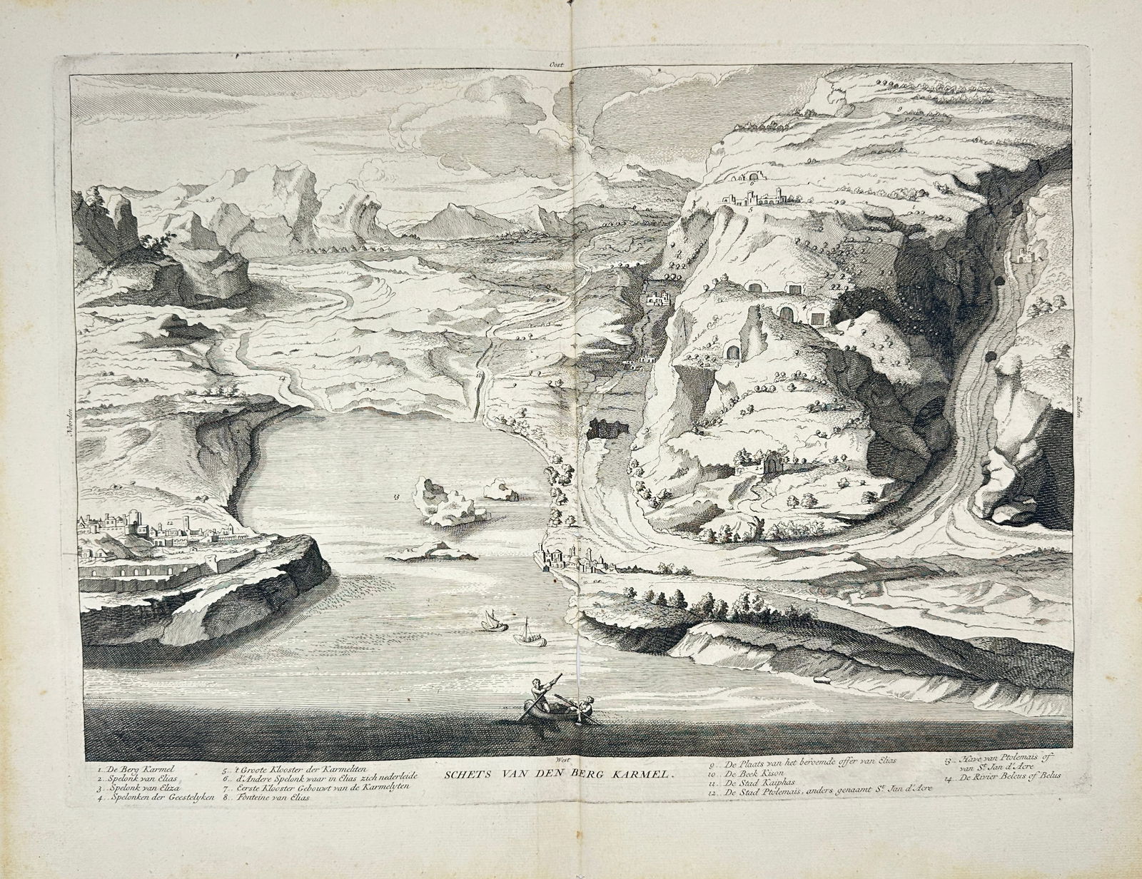 Antoine Augustin Calmet – Map of Mount Carmel / Plan du Mont Carmel – Engraving (1730) (1 of 3)