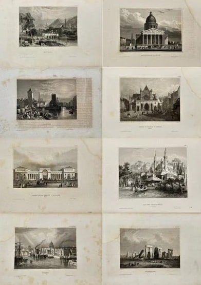 Joseph Meyer (1796–1856) – Set of 8 Antique Prints – Antiochia, Saint-Germain (1 of 9)