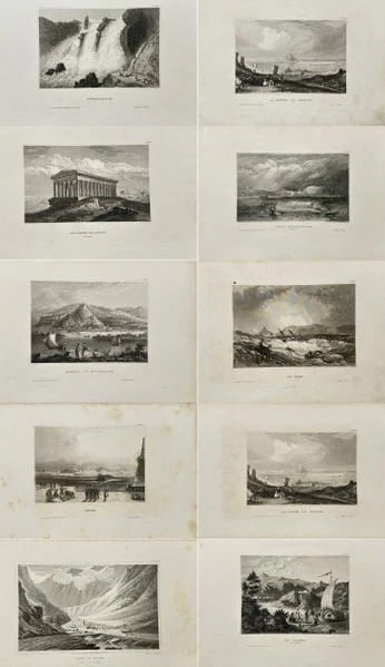 Joseph Meyer (1796–1856) – Set of 10 Steel Engravings – Sistow in Bulgarian – Romanian Bank (1 of 11)