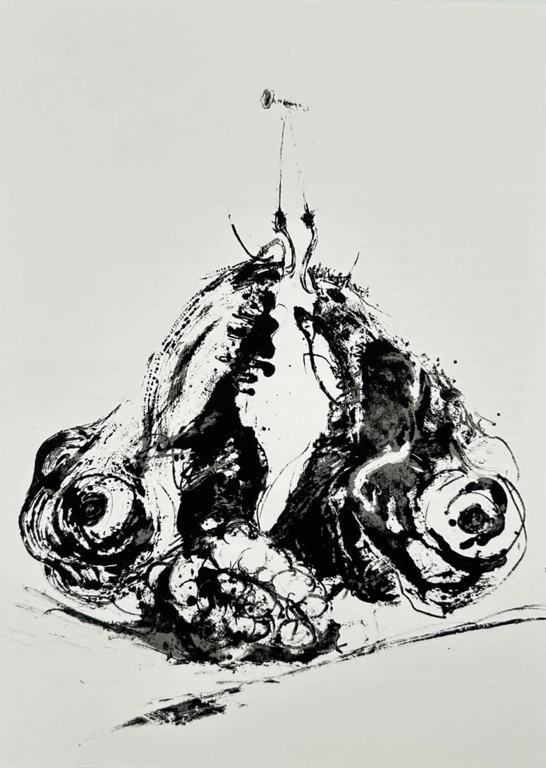 Antoni Tàpies (1923–2012) – Abstract Lithograph with Nail Motif – Lithograph (1 of 3)