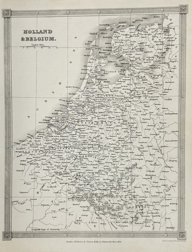 Thomas Kelly – Antique Map – Holland & Belgium – 1834 (1 of 3)