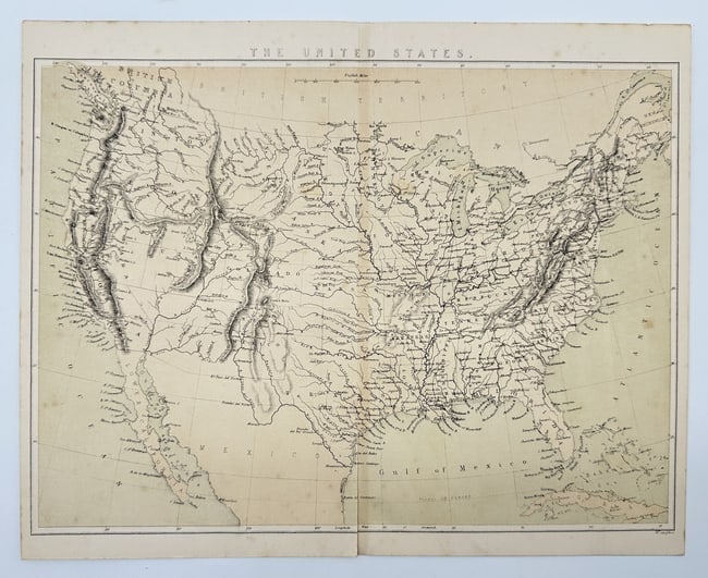 Virtue & Co. – Antique Map – The United States – circa 1850s (1 of 2)
