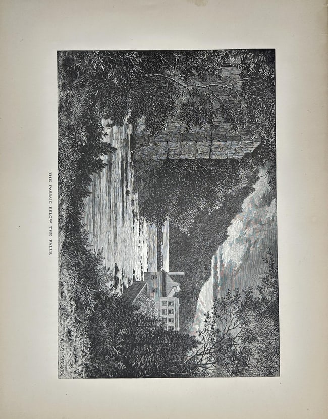 Wiliam Cullen Bryant - Antique Print - Passaic River Below the Falls New Jersey (1 of 2)