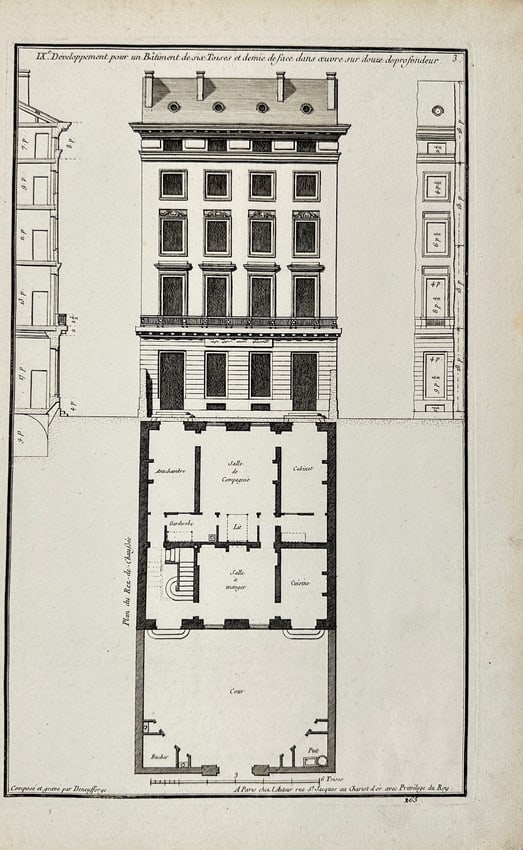 Jean-Francois de Neufforge - Antique Architectural Print - Building Development - France (1 of 2)