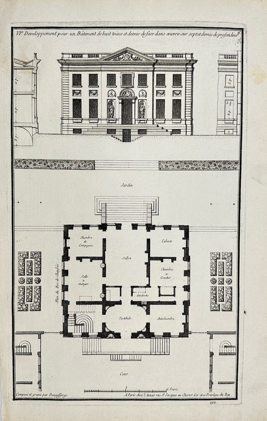Jean-Francois de Neufforge - Antique Architectural Print - Development of a Building (1 of 2)