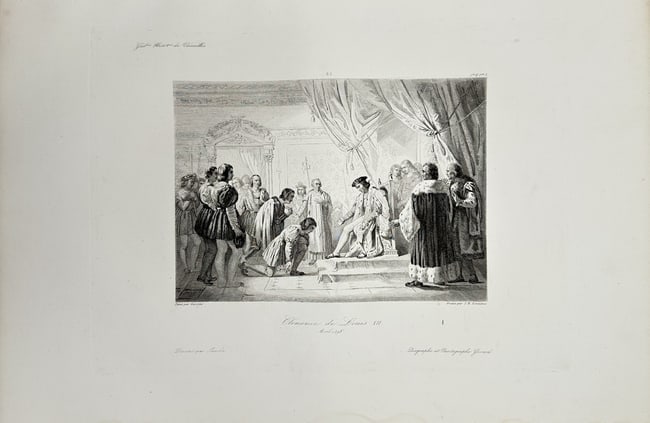 J.M. Fontaine - Antique Print - Clémence de Louis XII - Louis XII King of France (1 of 2)