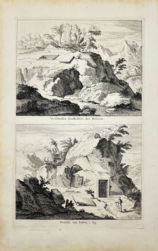 Antoine Augustine Calmet - Antique Religious Print - View of Jewish tombs (1 of 2)