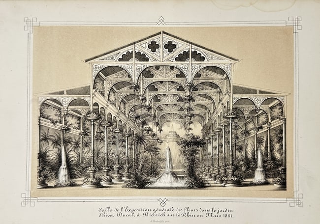 Charles Antoine Lemaire (1800 - 1871) - Lithograph – Salle de l’Exposition générale des (1 of 3)
