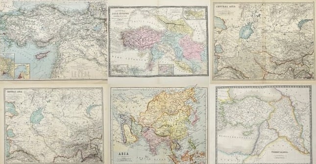 Alexander Keith Johnston (1804–1871) – Set of 6 Antique Maps – Asia – Engravings (1 of 8)