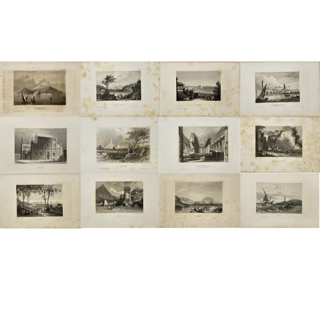 Joseph Meyer (1796–1856) – Set of 12 Antique Engravings – Italy – Europe – Engraving (1 of 13)