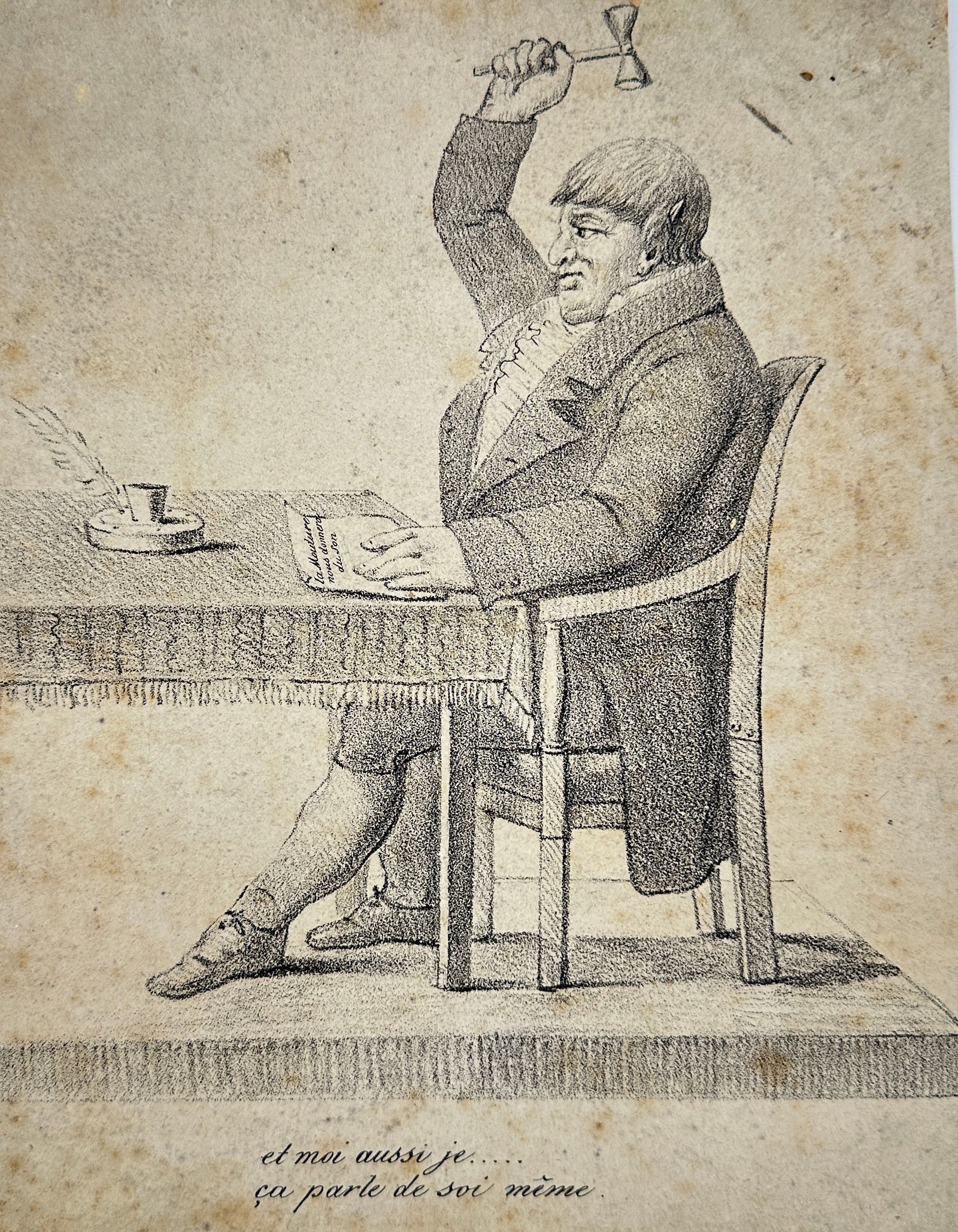 Unknown Artist – Et Moi Aussi Je... Ça Parle de Soi-Même – Satirical Ink Drawing (1 of 2)