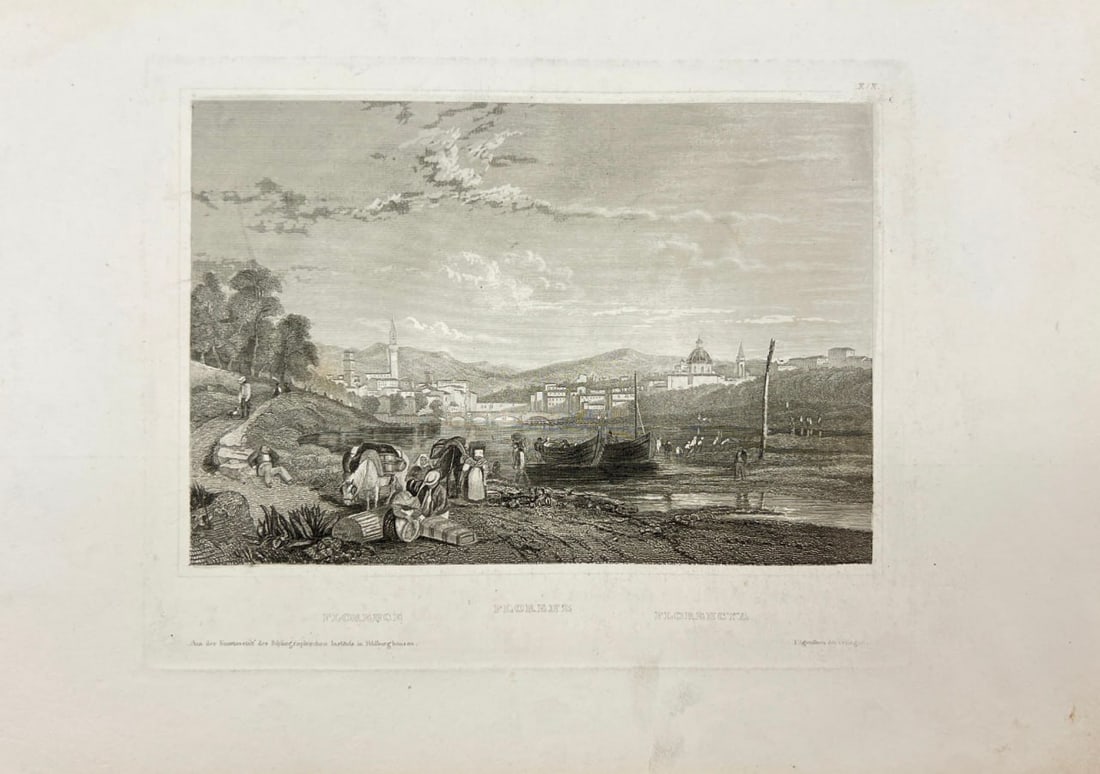 Karl Reiss – View of Florence – Lithograph (c.1850) (1 of 2)