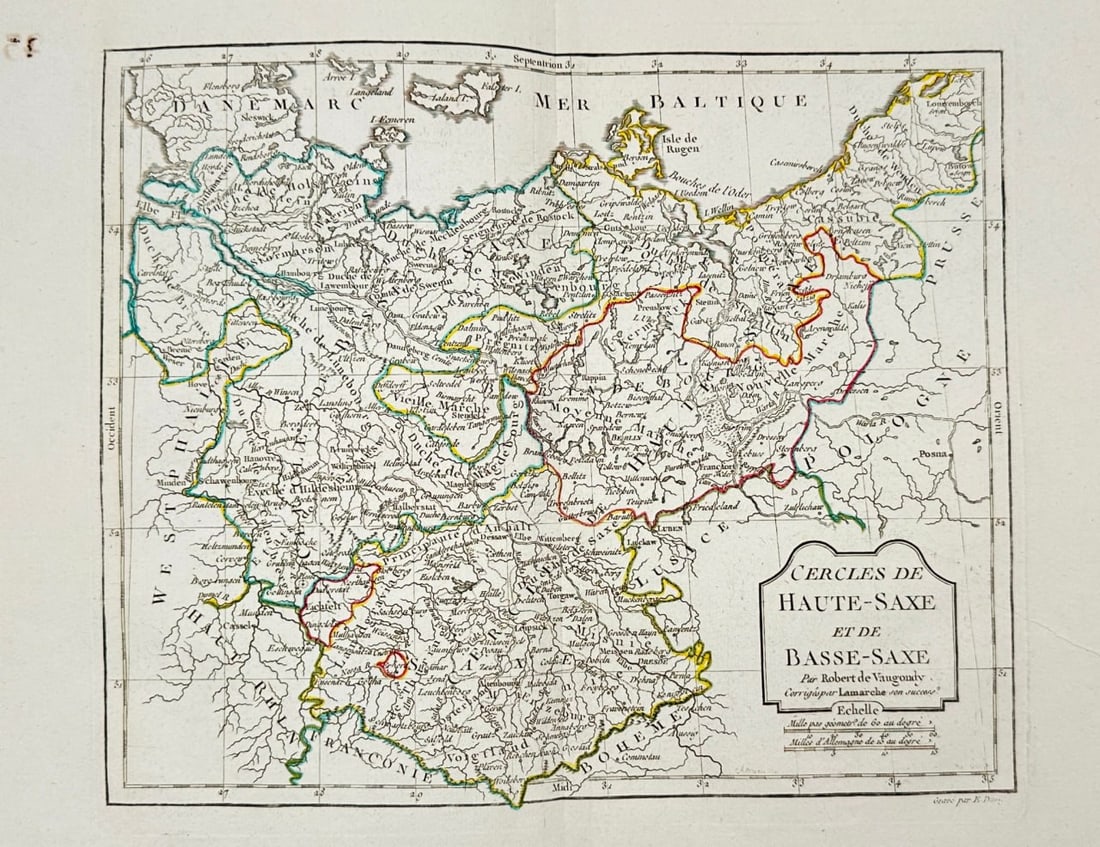 Robert de Vaugondy – Map of Upper and Lower Saxony / Cercles de Haute-Saxe et de Basse-Saxe (1 of 3)