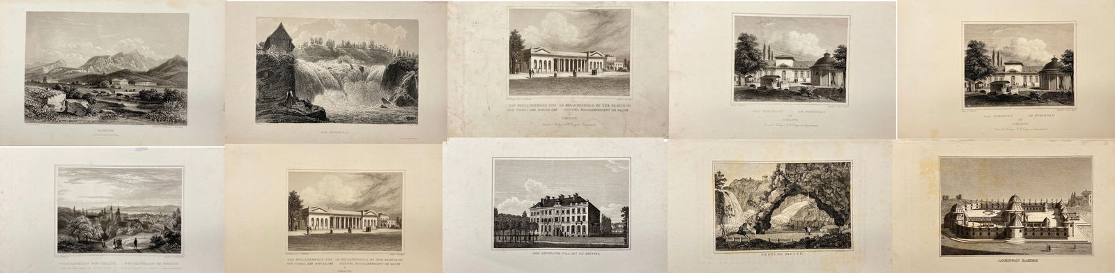 Carl Joseph Meyer – Set of 10 Antique Lithographs and Engravings – Views of European Landscapes (1 of 11)