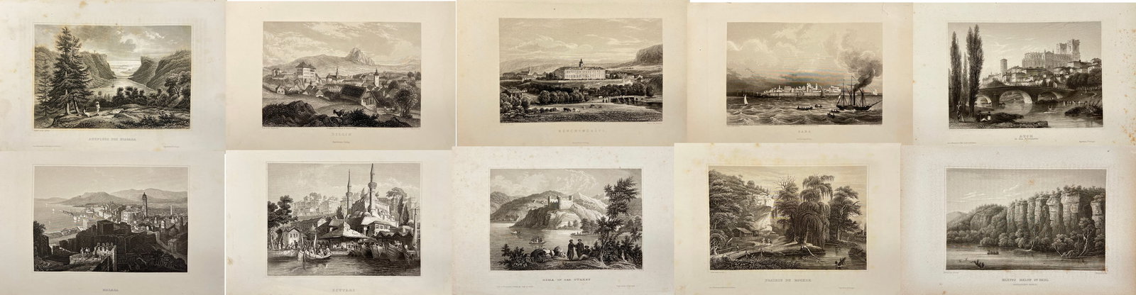 Shury & Son, Thomas Ender, Carl Joseph Meyer - Set of 10 Antique Engravings – European and (1 of 12)