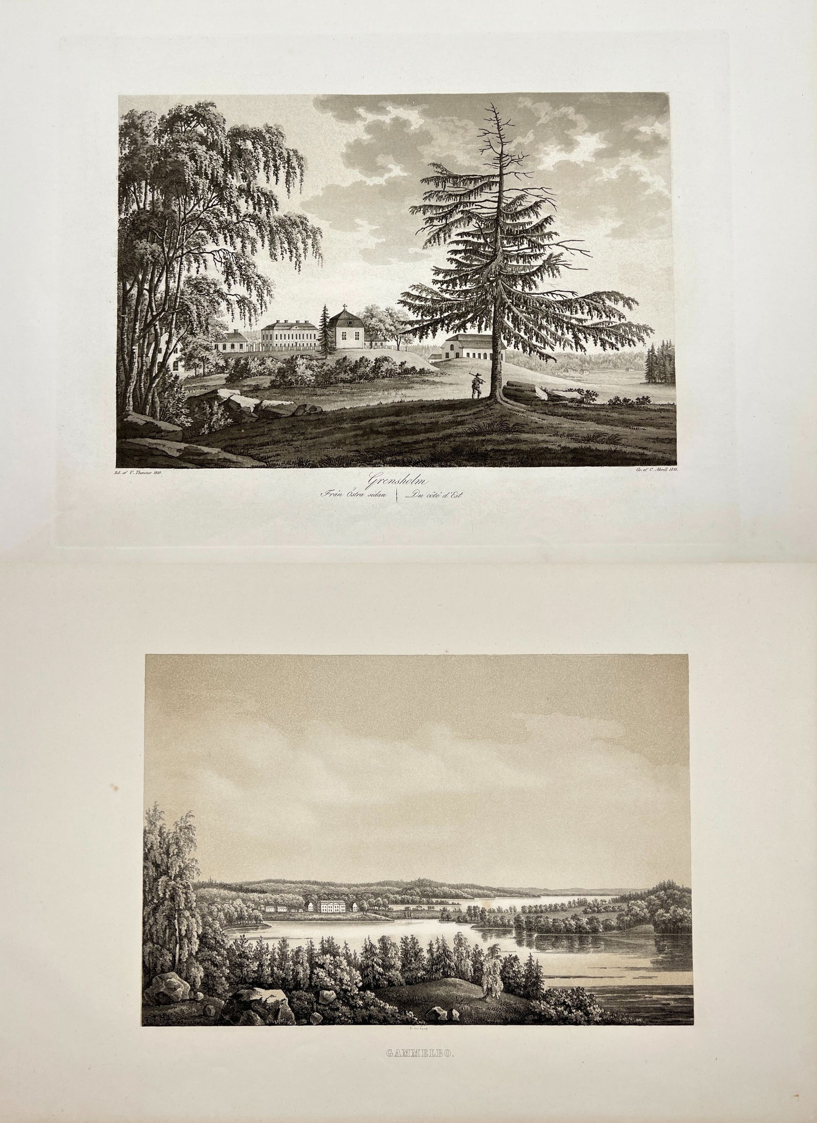 Ulrik Thersner – Set of 2 Engravings from "Fordna och närvarande Sverige"–Gripsholm Castle (1 of 3)
