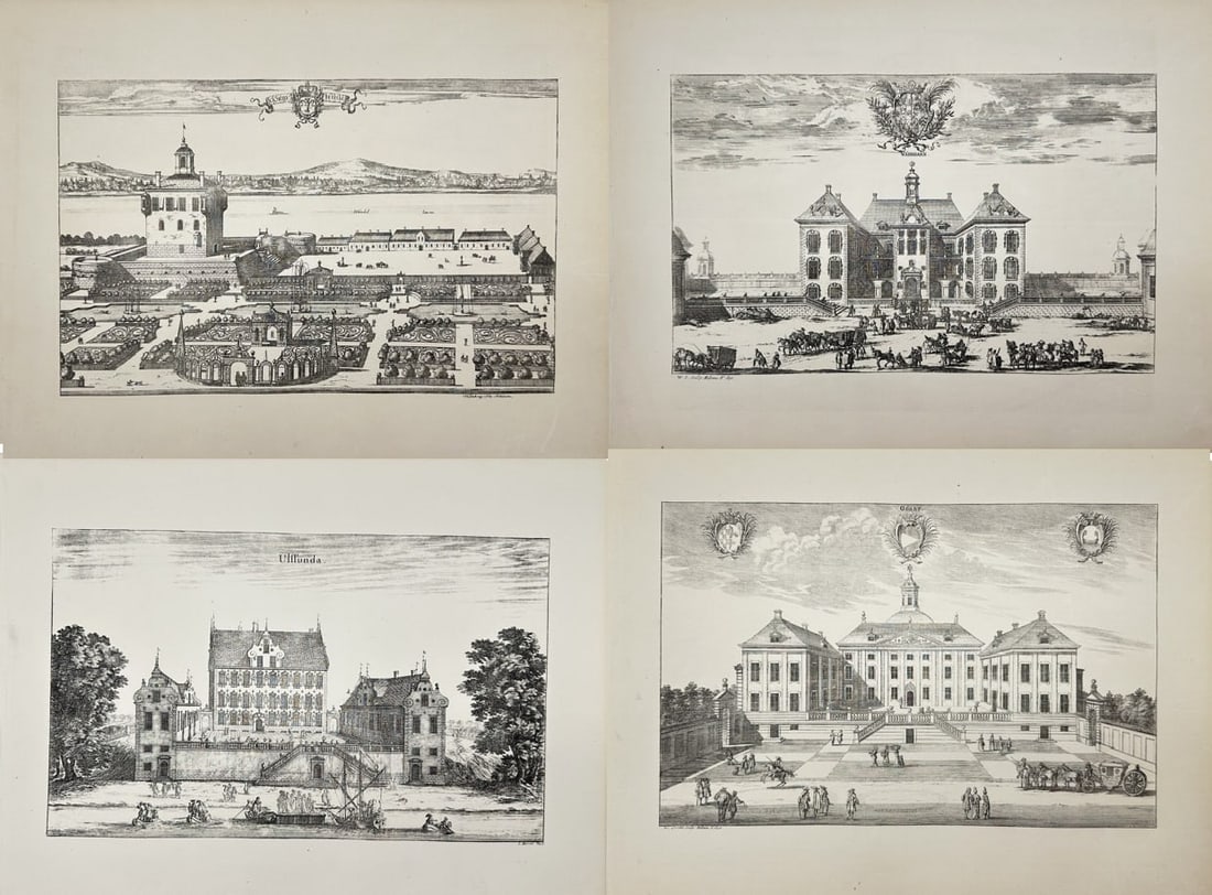 Erik Dahlberg – Set of 4 Castle and Palace Views – Sparreska Palace, Örbyhus Castle, Venngarn (1 of 5)