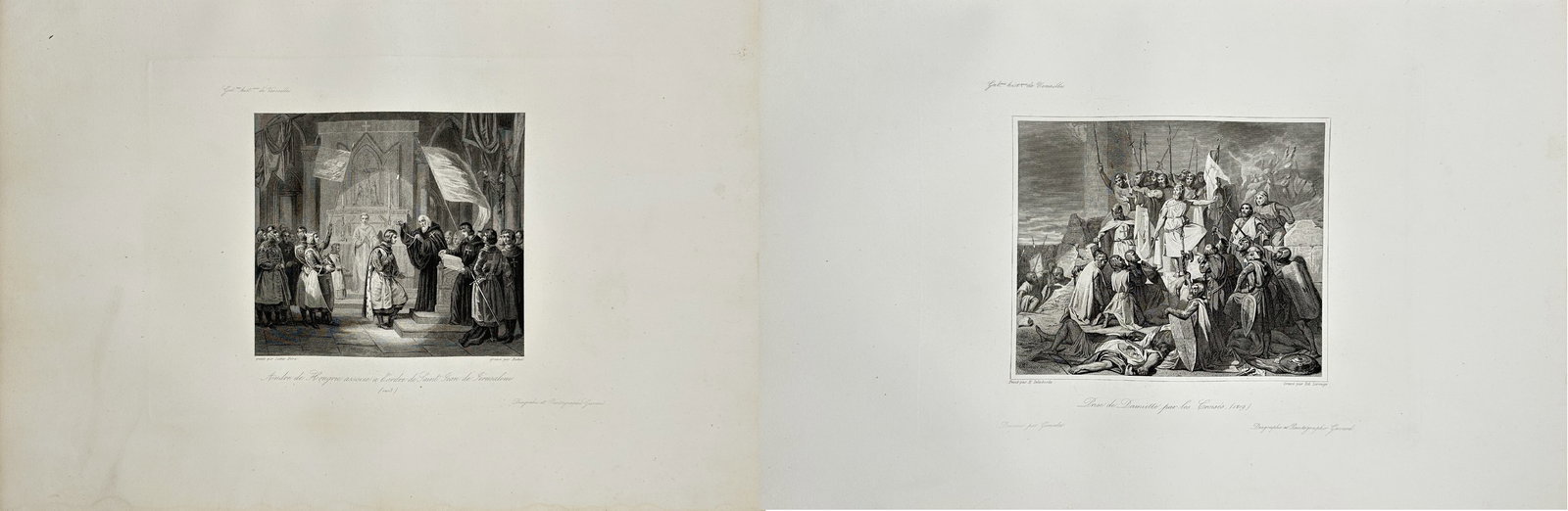 Charles Gavard – Set of 2 Historical Engravings – Andrew of Hungary and the Order of Saint John (1 of 3)