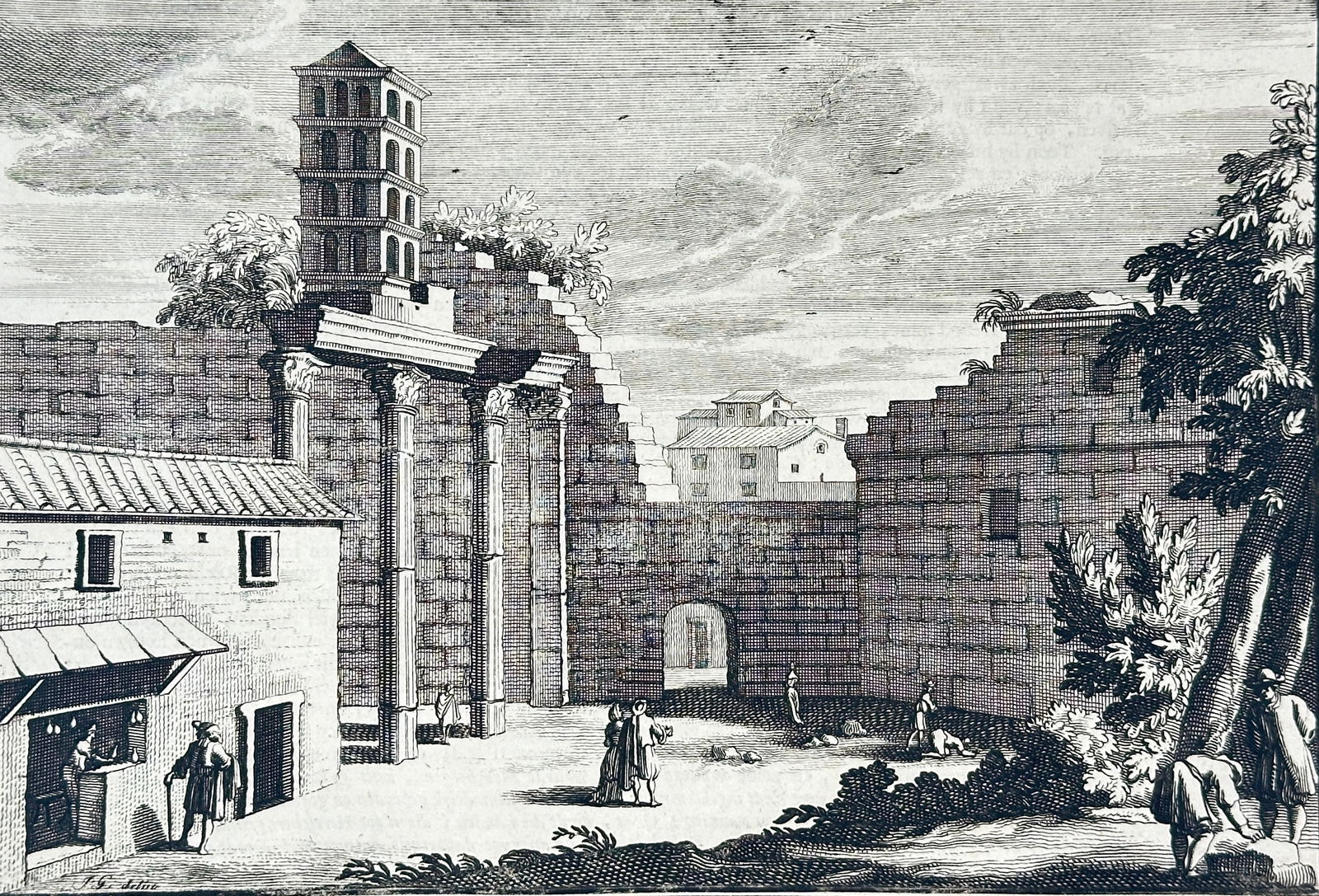 Jan Goeree (1670–1731) & Jan van Vianen – Ruins of the Temple of Nerva – Engraving (1704) (1 of 3)