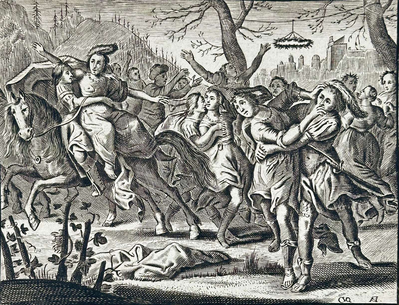Jacob Cats (1577–1660) – Maegden-Roof / Abduction of Maidens – Engraving (ca. 1640) (1 of 3)
