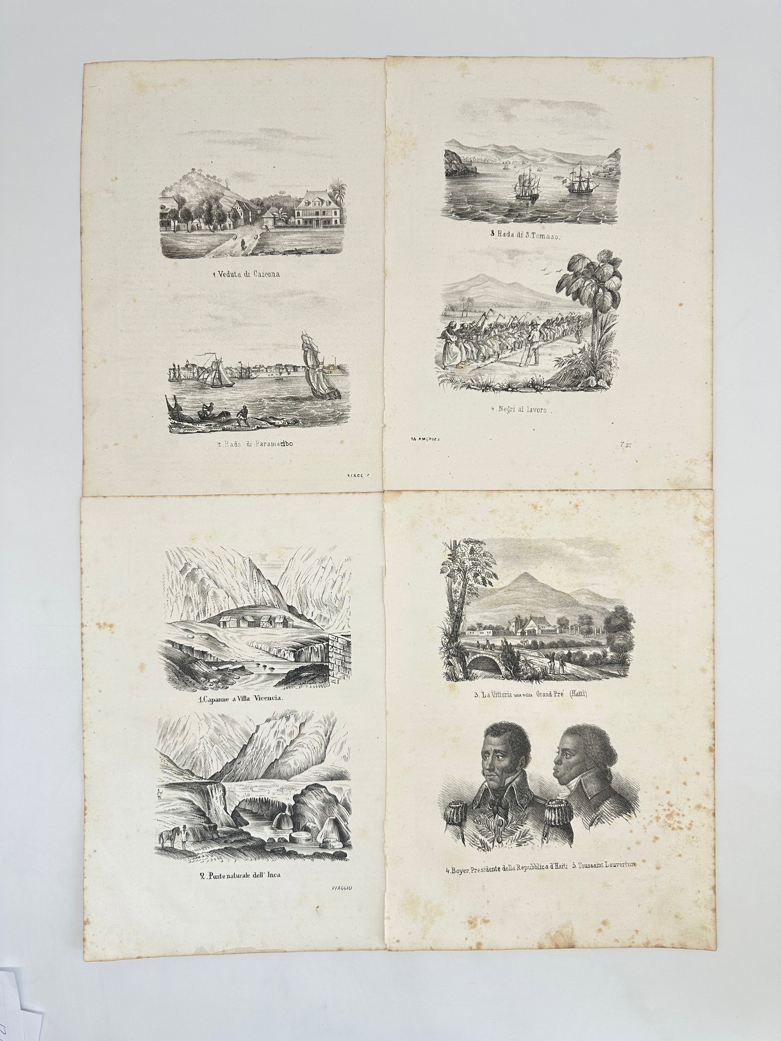 Alcide Dessalines d'Orbigny – Set of 4 South American and Caribbean Views – Ports, Landscapes (1 of 3)