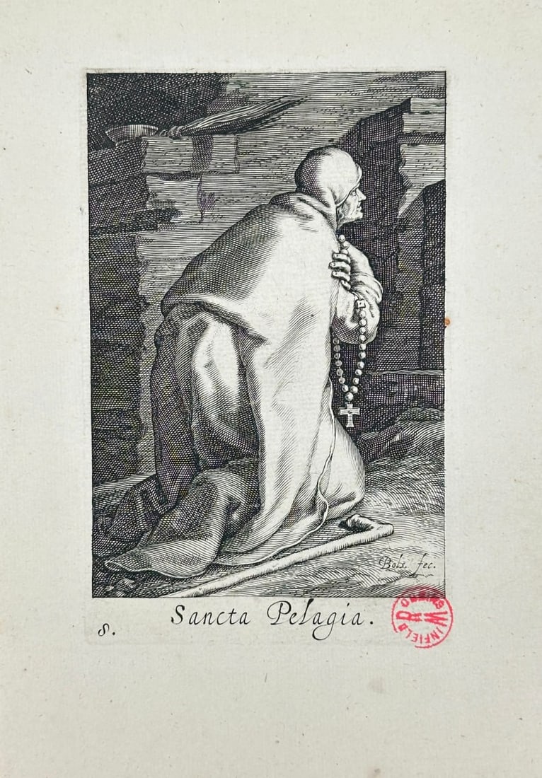 Boetius Adams Bolswert (c.1580–1633) – Sancta Pelagia – Engraving (1619) (1 of 3)