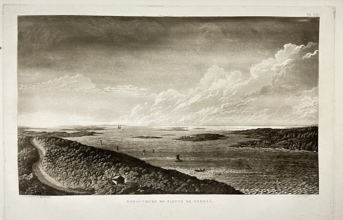 Anders Fredrik Skjöldebrand – View of the Estuary of the Torne River – Aquatint (1 of 3)