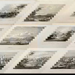 Karl Reiss – Set of 6 Engravings – Nicaragua, Belgium, Mexico, Russia, Mayland: This set includes six antique engravings by Karl Reiss, a 19th-century German artist renowned for his finely executed landscapes and architectural views. The engravings depict scenes from León and th