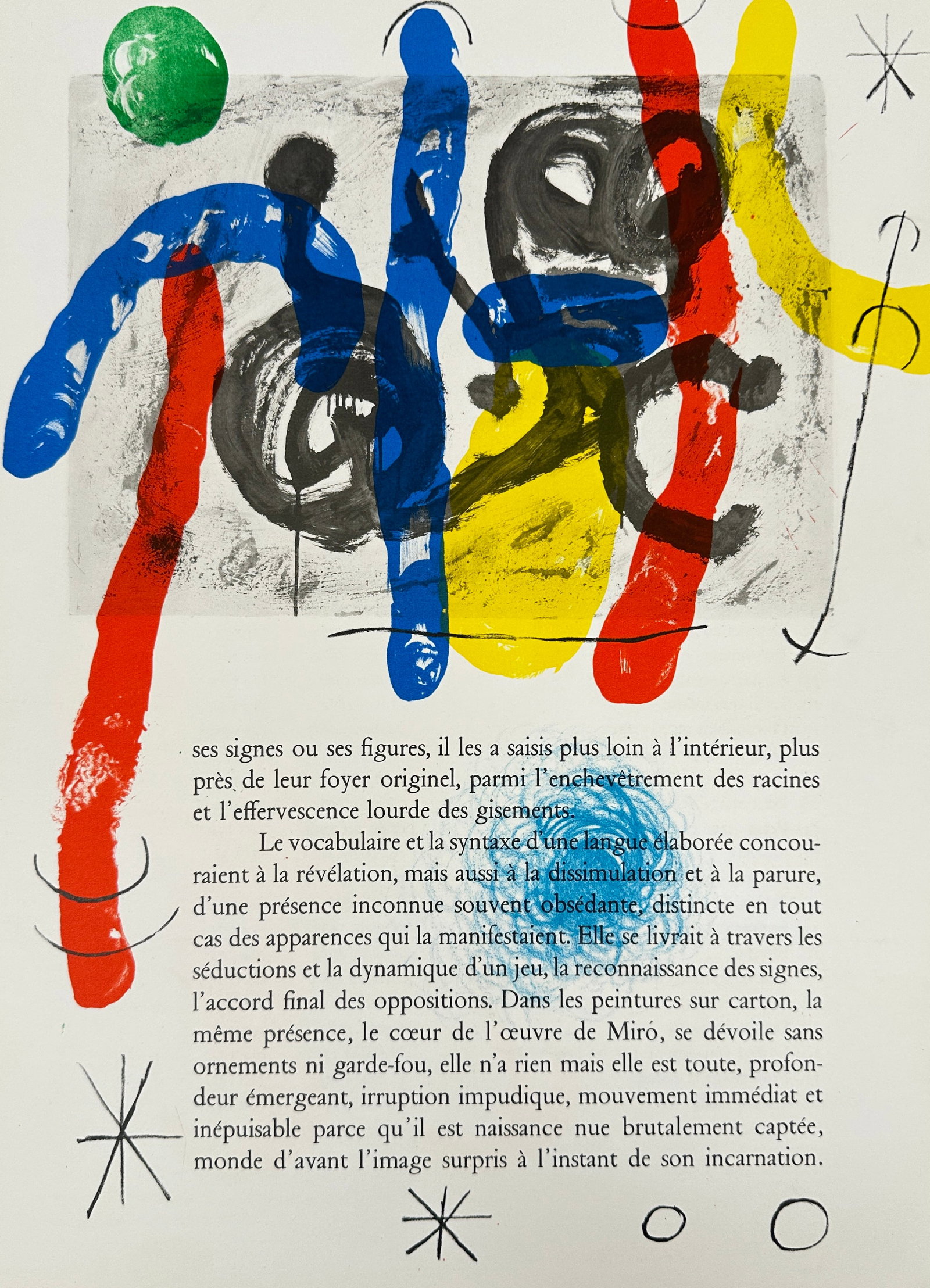 Joan Miró (1893–1983) – Original Color Lithograph with Text Overlay (1 of 3)