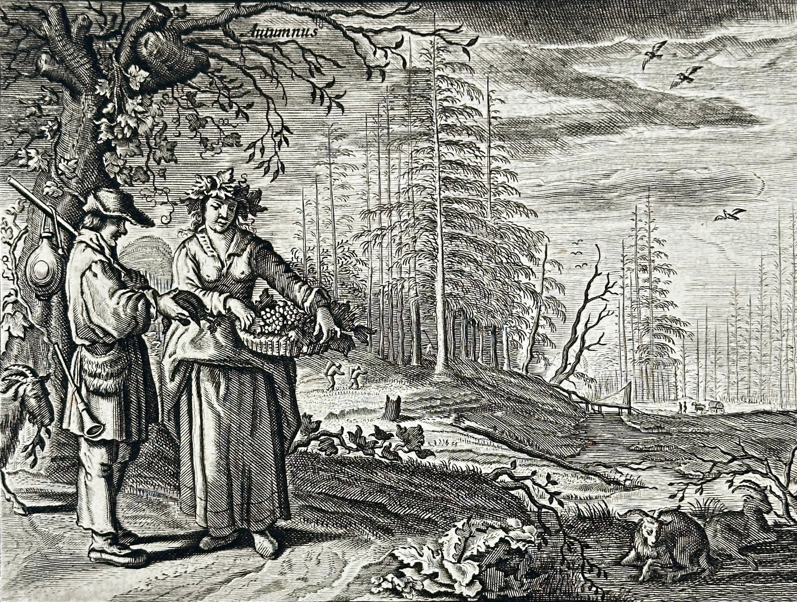 Jacob Cats – Autumn Allegory: Old Age as the Season of Harvest – Engraving (1700) (1 of 3)