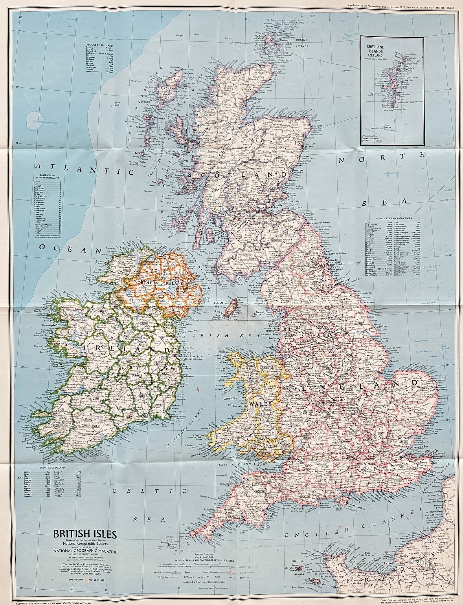 National Geographic Society – British Isles – Map – Supplement to the National Geographic (1 of 3)