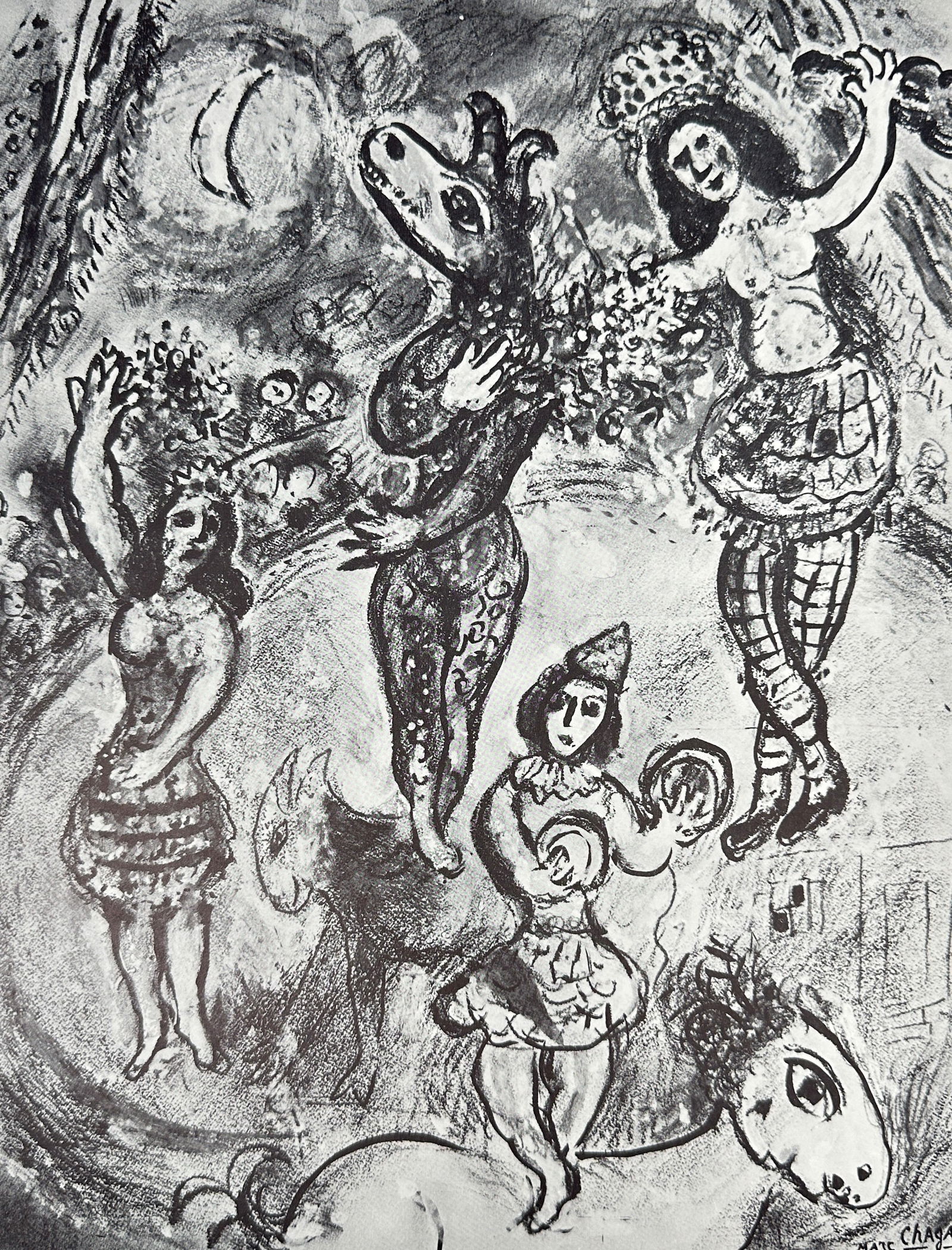 Marc Chagall (1887–1985) – Équilibristes à la lune – Lithograph (Mid-20th Century) (1 of 3)