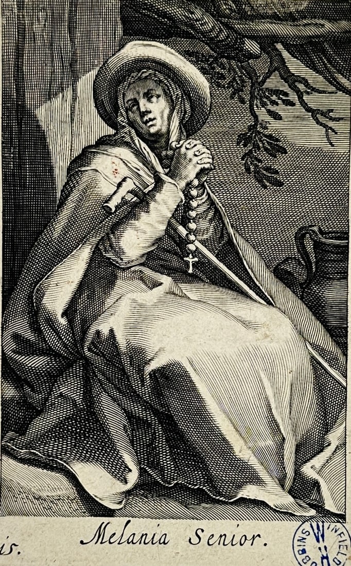 Boetius Adams Bolswert (1580–1633) – Saint Melania the Elder – Engraving (1619) (1 of 2)
