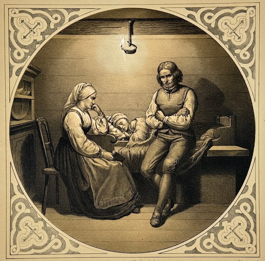 Adolph Tidemand (1814–1876) and J.B. Sonderland (19th Century) – Familiensorge (1 of 3)