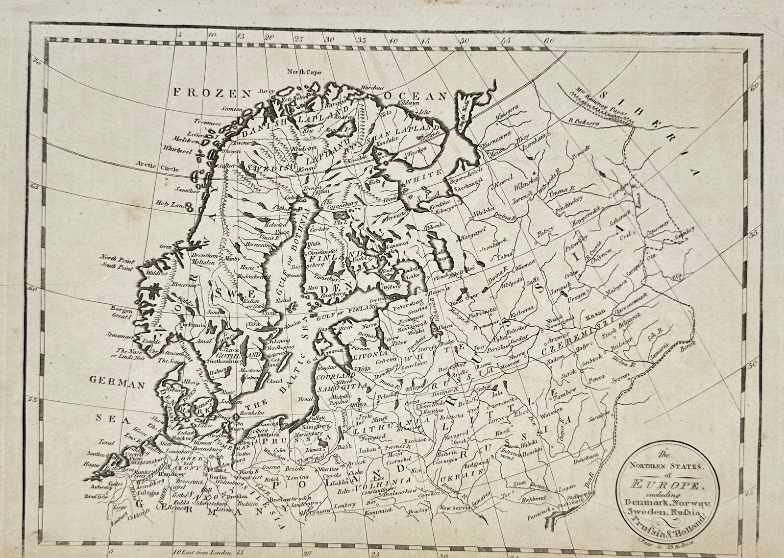 Cornelius Paas – Map of the Northern States of Europe Including Denmark, Norway, Sweden, Russia (1 of 3)