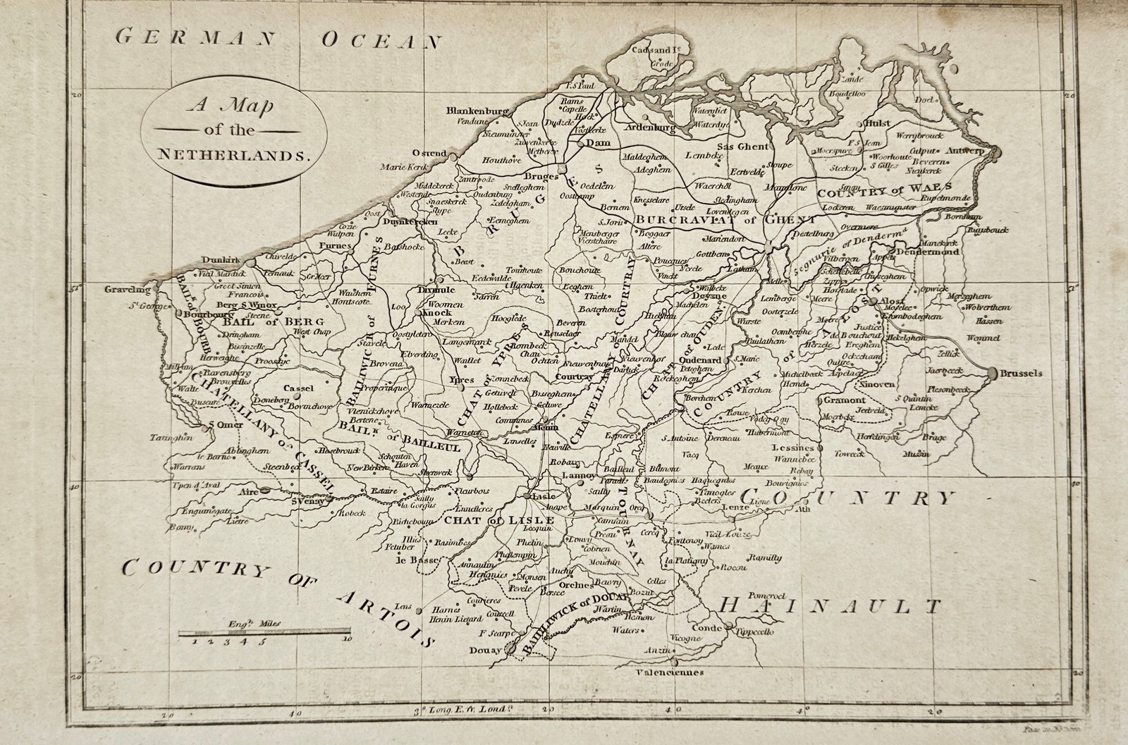 Cornelius Paas – Map of the Netherlands (Paesi Bassi) – Copperplate Engraving – ca. 1750 (1 of 3)