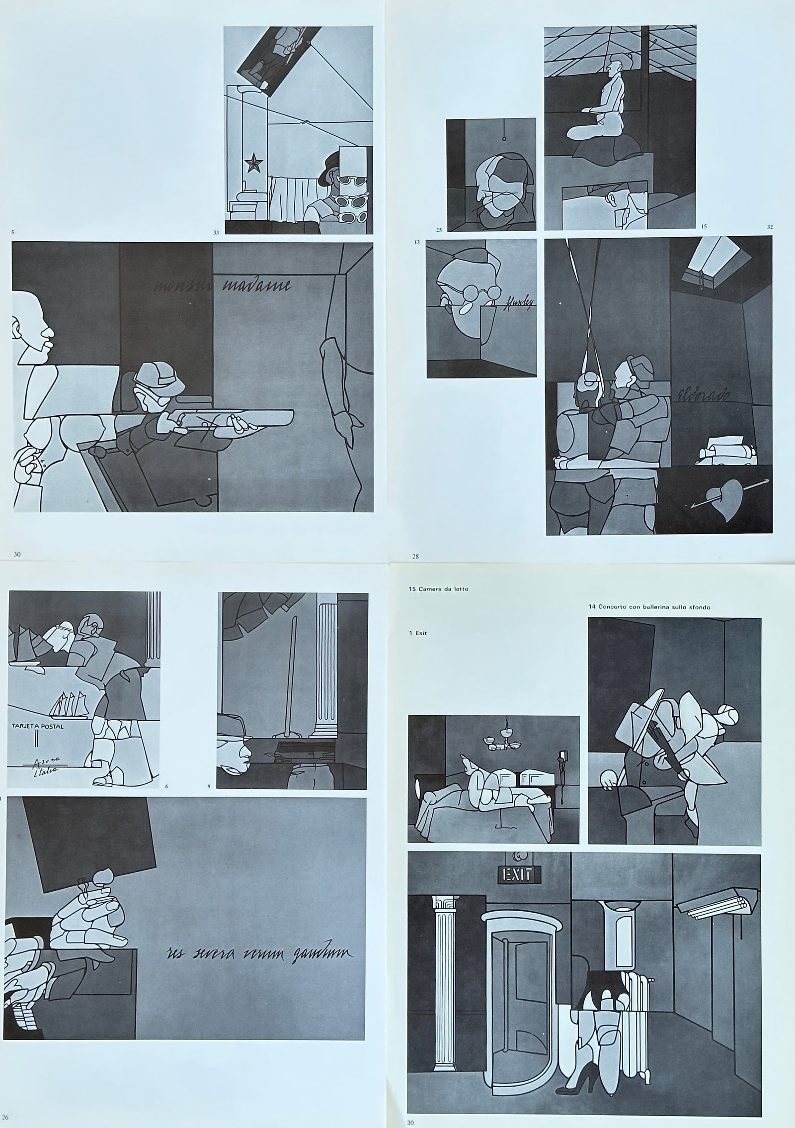 Valerio Adami – Narrative Interior Scenes – Original Lithographs – ca. 1970s (1 of 3)