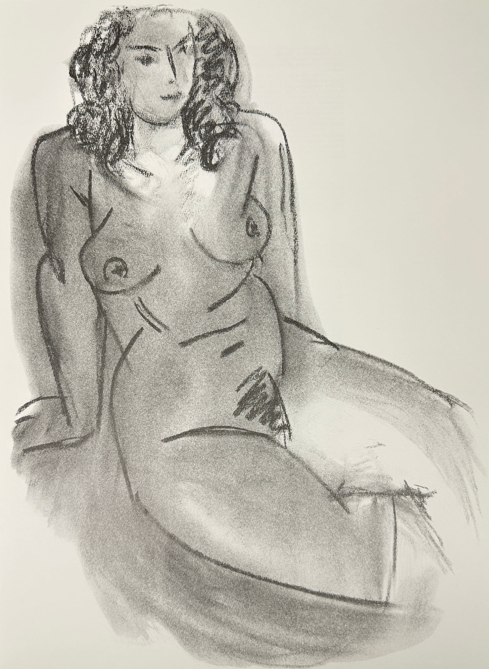 Henri Matisse – Femme nue assise – Original Lithograph – 1947: This original 1947 lithograph by Henri Matisse, titled Femme nue assise (Seated Nude Woman), reflects the artist’s late-career mastery of line and form. Executed with fluid simplicity, the compositi