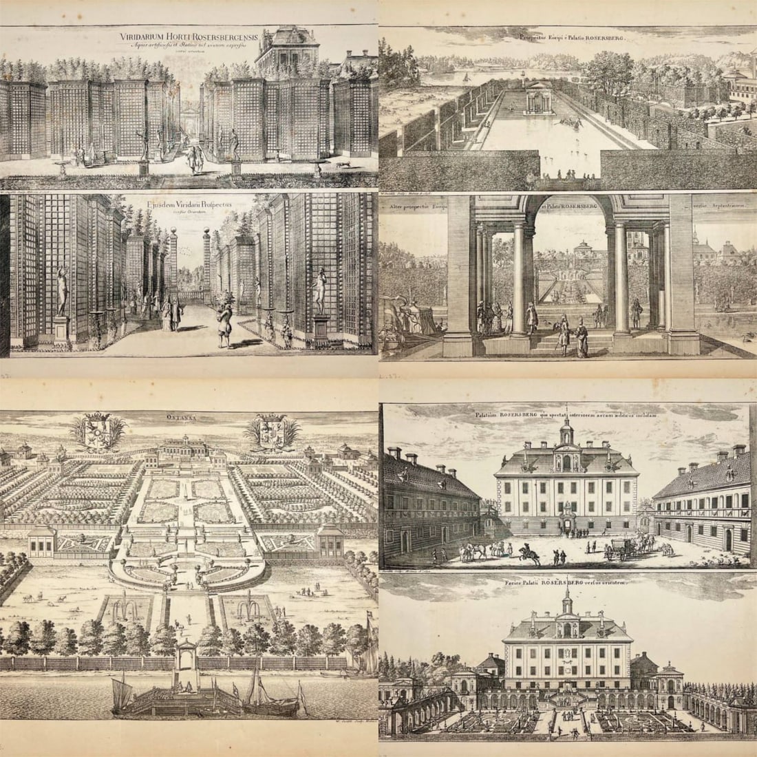 Erik Dahlberg – Set of 4 Views – Russersberg Castle & Östanå Manor – Lithographs (1 of 5)