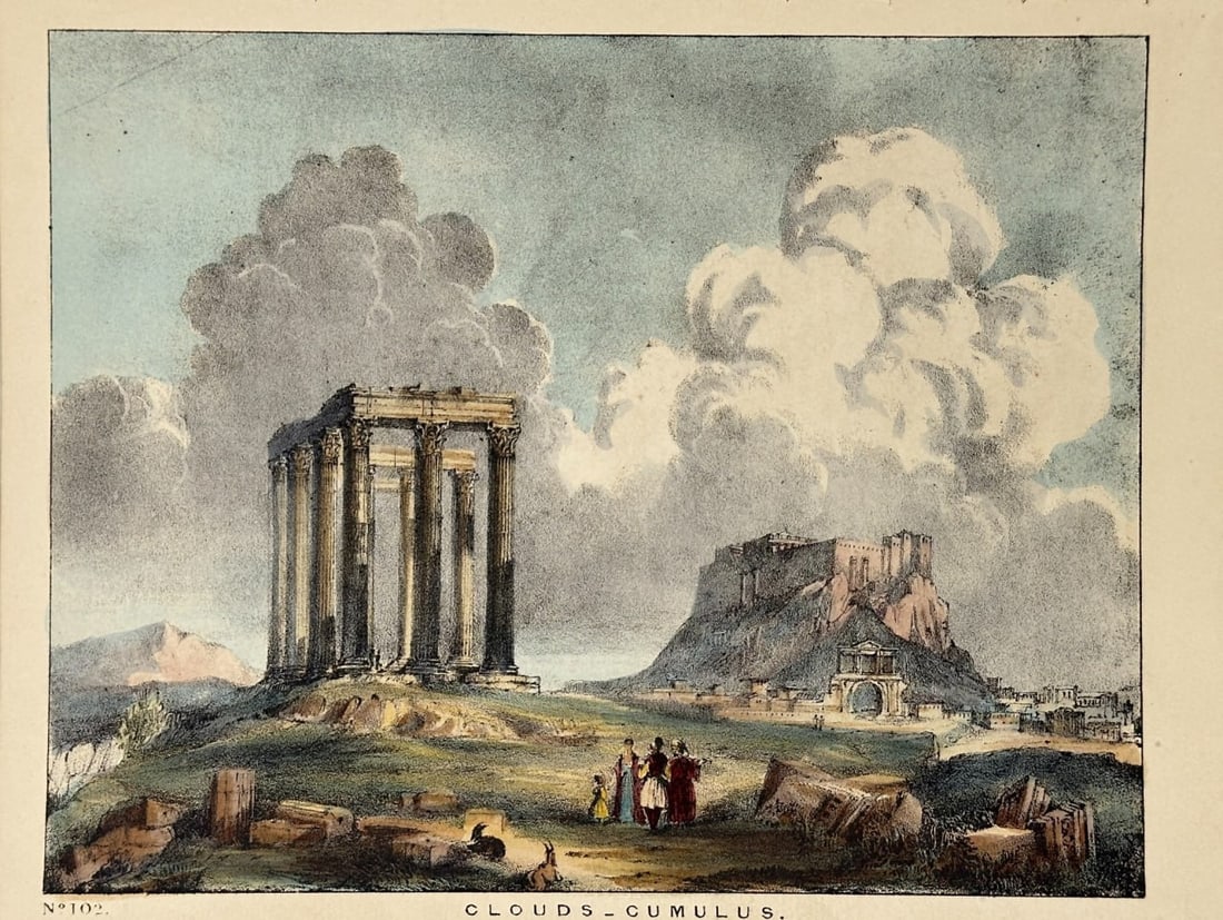 Charles Blunt (1803–1878) – Cumulus Clouds – Hand-Coloured Lithograph (1845) (1 of 3)