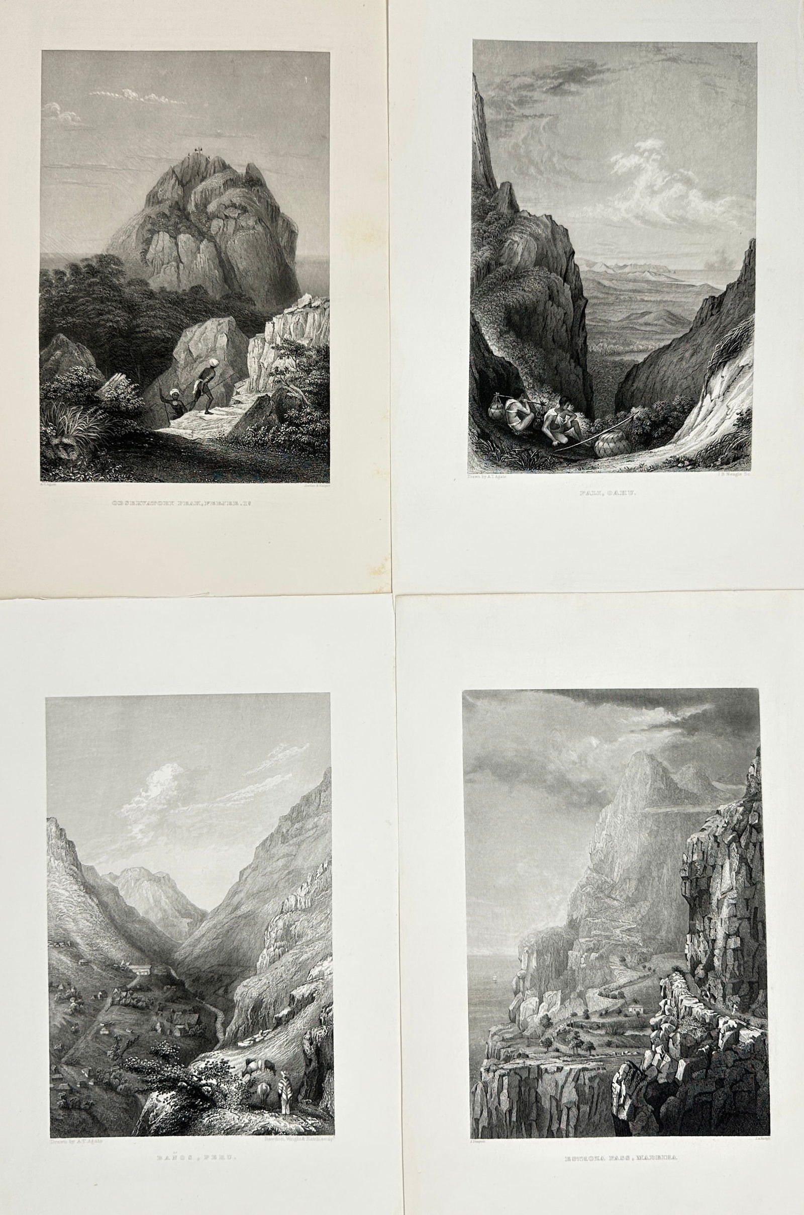 William Henry Bartlett (1809–1854) – Set of 4 South American Views – Steel Engravings (1 of 3)