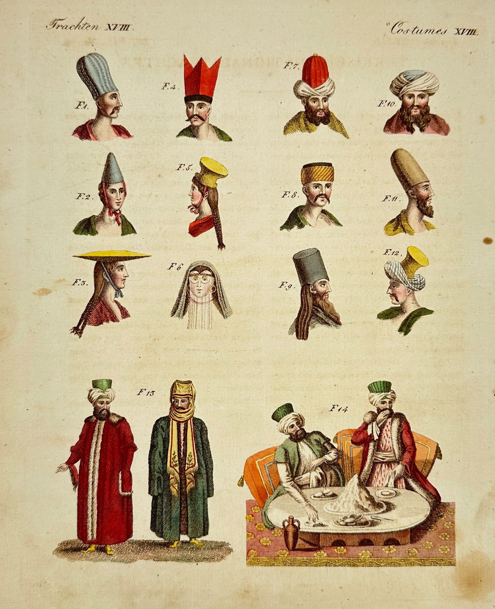 Anonymous – Turkish National Costumes – Hand-Colored Engraving (1810) (1 of 3)
