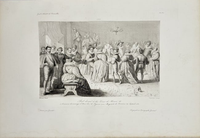 Jean Clouet (c.1485–1540) – Bal of Henry III at the Wedding of Anne – Engraving (1 of 2)